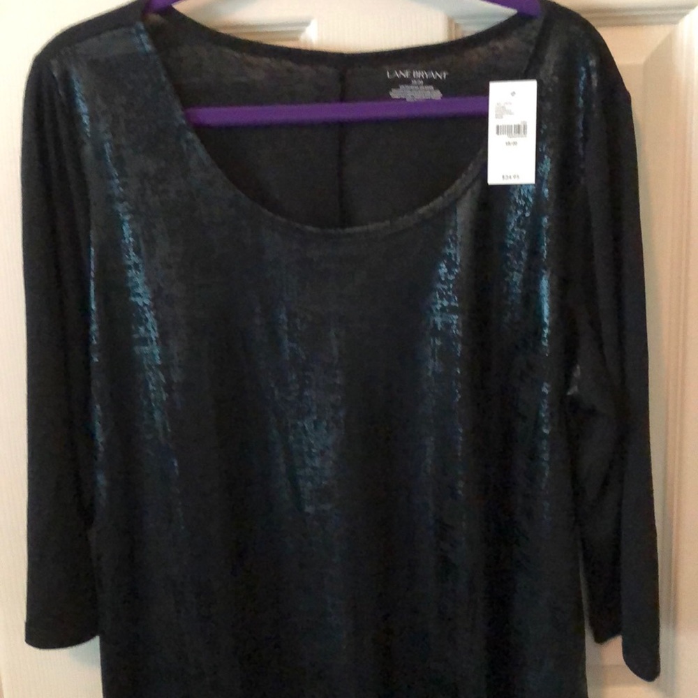 Black 3/4 sleeve lb ever so slight shirt tail